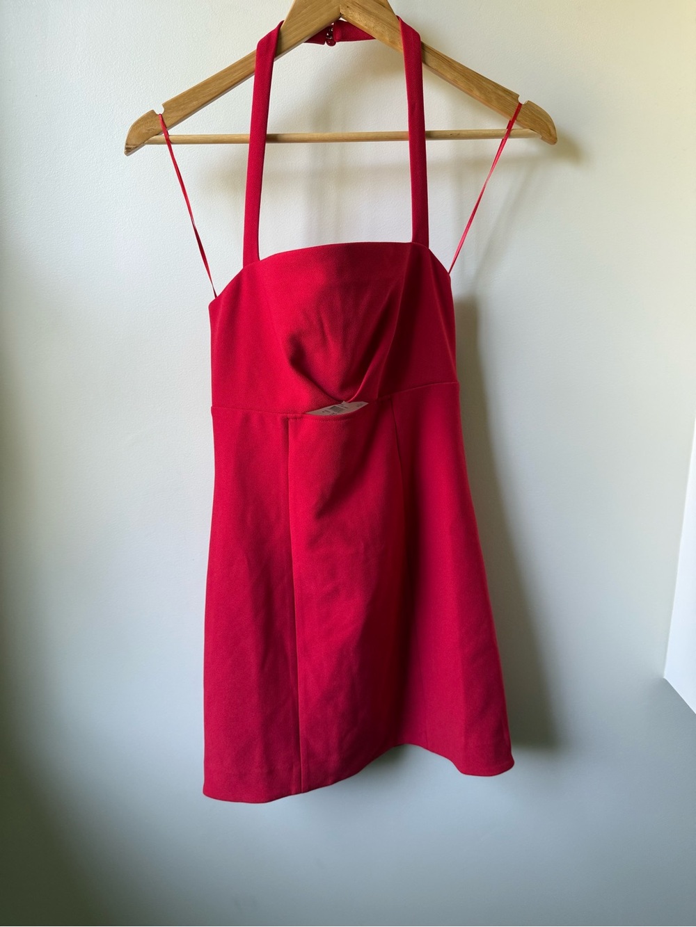NWT FINDERS KEEPERS Natalia Mini Dress Sexy Red Halter Cut Out Babydoll Party XS